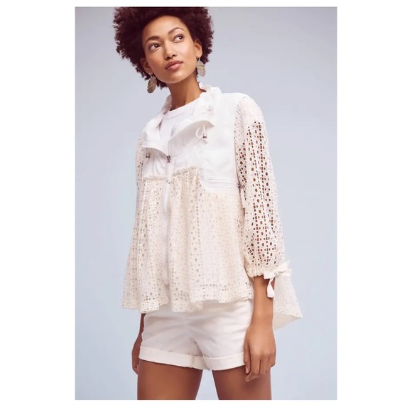 Anthropologie Hei Hei Eyelet Swing Jacket - Picture 2 of 11